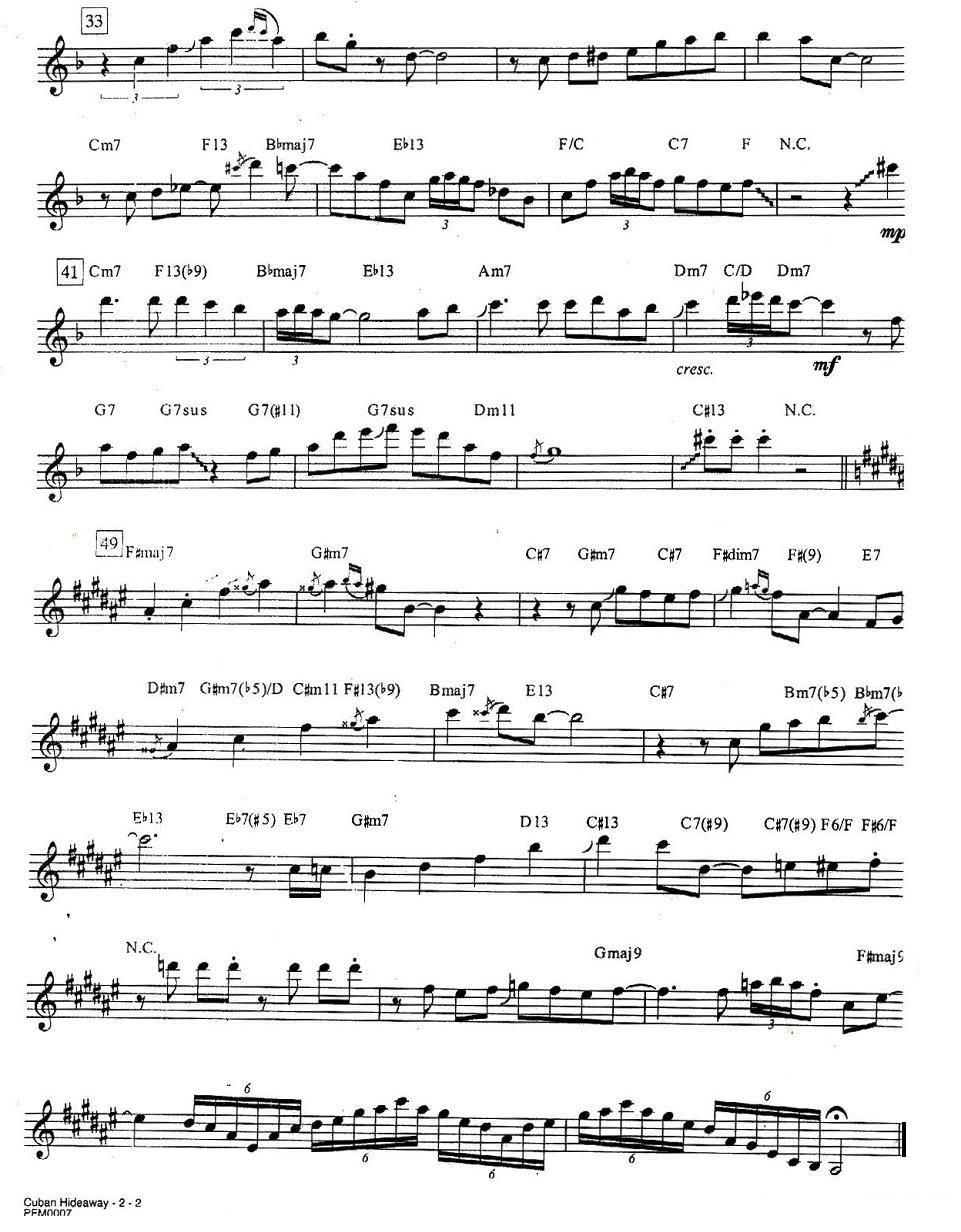 Cuban Hideaway -  简谱第2页
