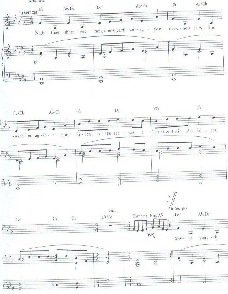 韦伯音乐剧《剧院魅影》主题歌曲 -  简谱第1页