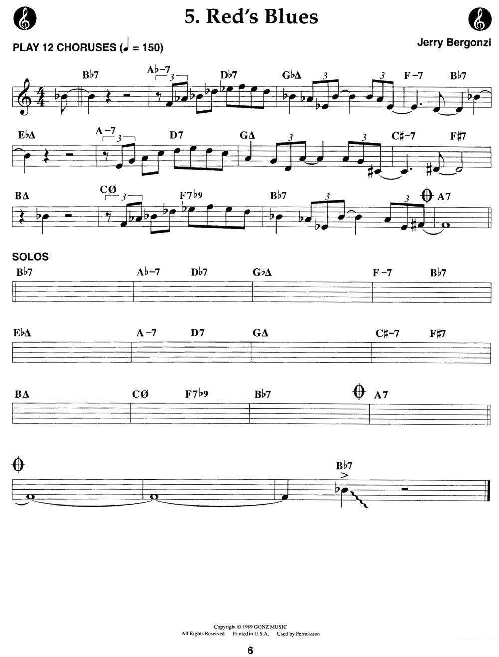 Red's Blues -  简谱第1页