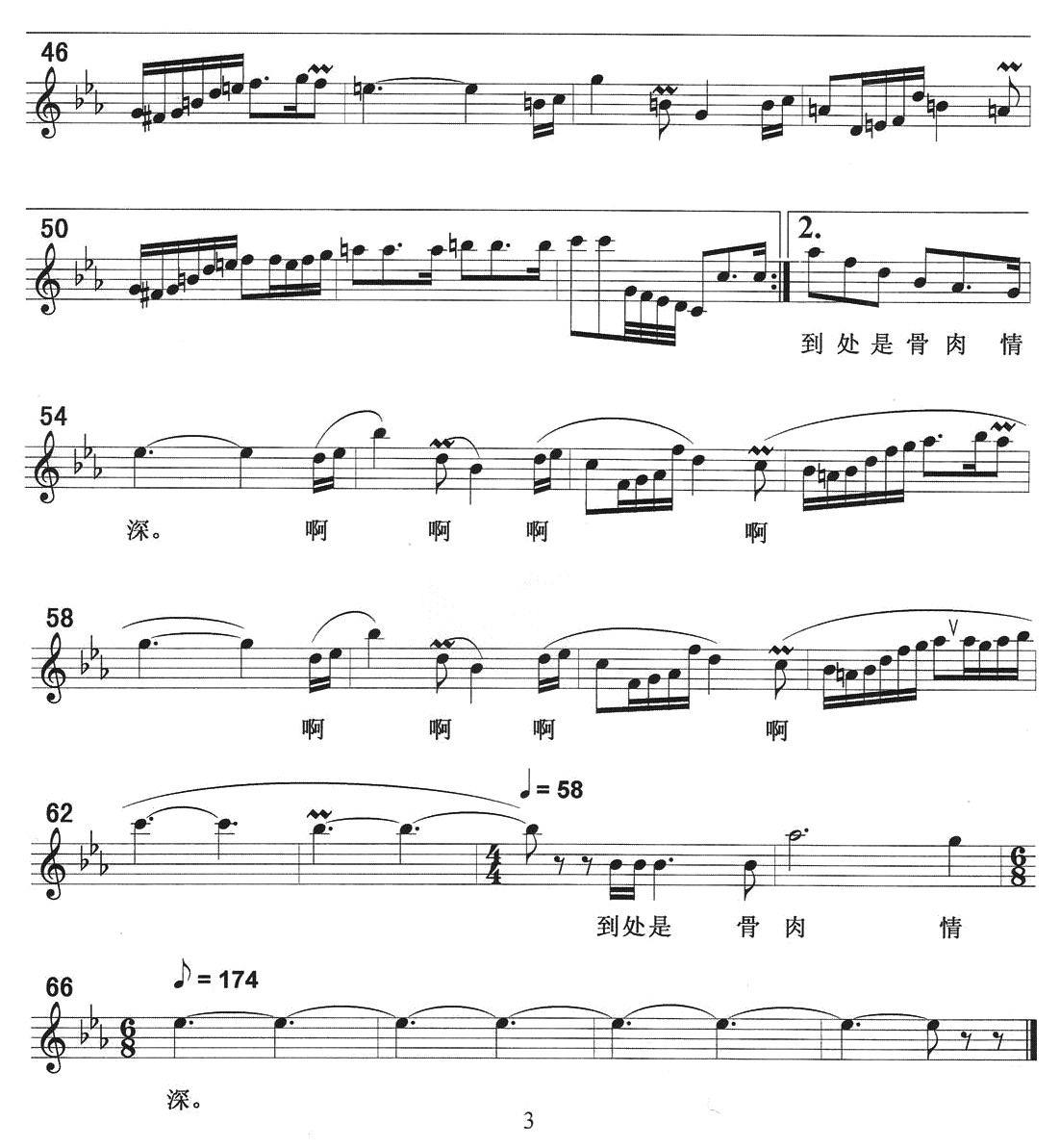 幸福的家园（胡宏伟词 刘聪曲、五线谱） -  简谱第2页