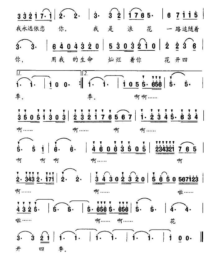 常思思演唱：浪花畅想曲（简谱） -  简谱第3页