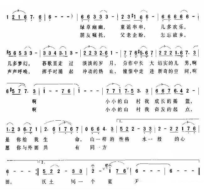 故园恋（杜志学词 刘聪曲） -  简谱第2页
