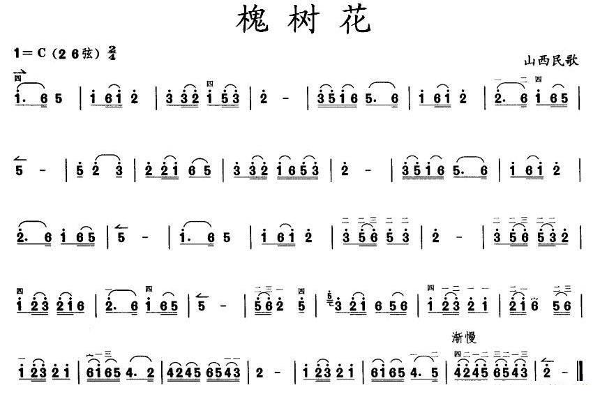 槐树花（山西民歌） -  简谱第1页