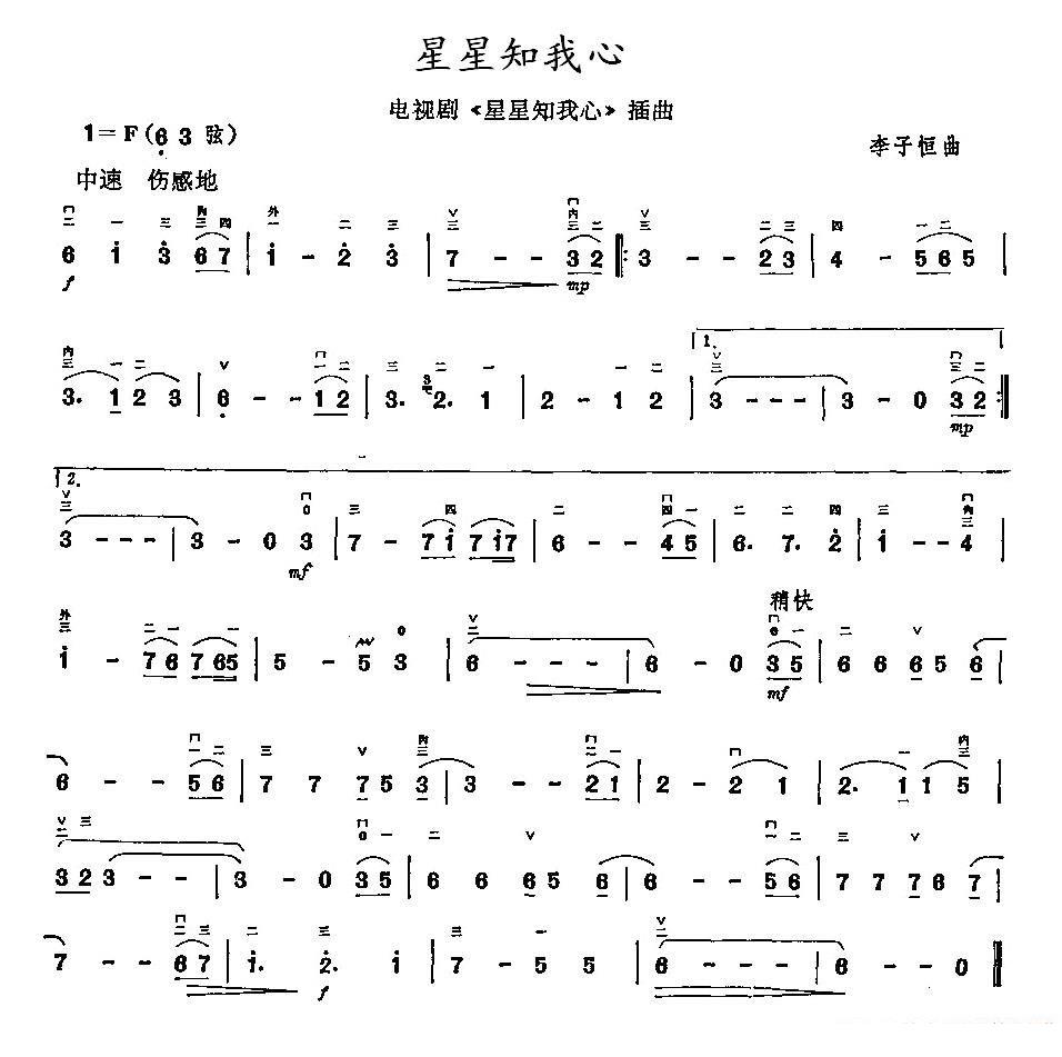 星星知我心（电视剧《星星知我心》插曲） -  简谱第1页