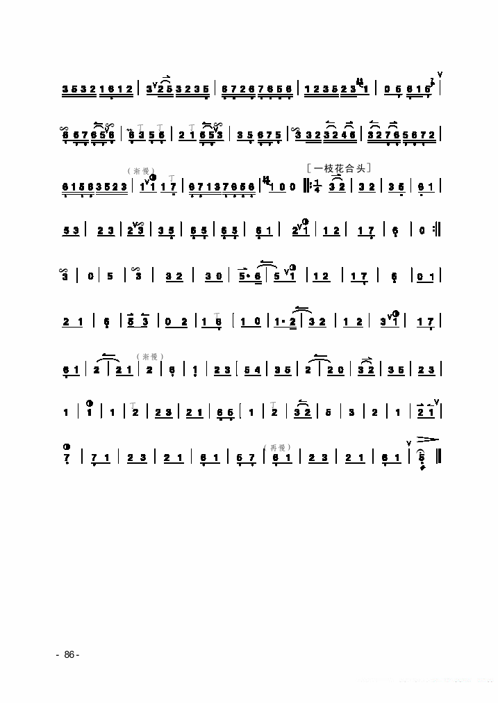 拾全福禄（京剧曲牌、京胡独奏） -  简谱第1页