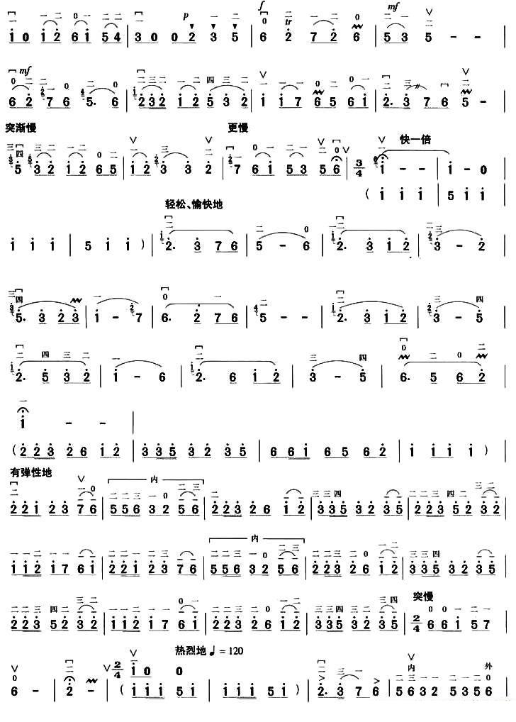 花石调变奏曲（钟建安曲） -  简谱第2页