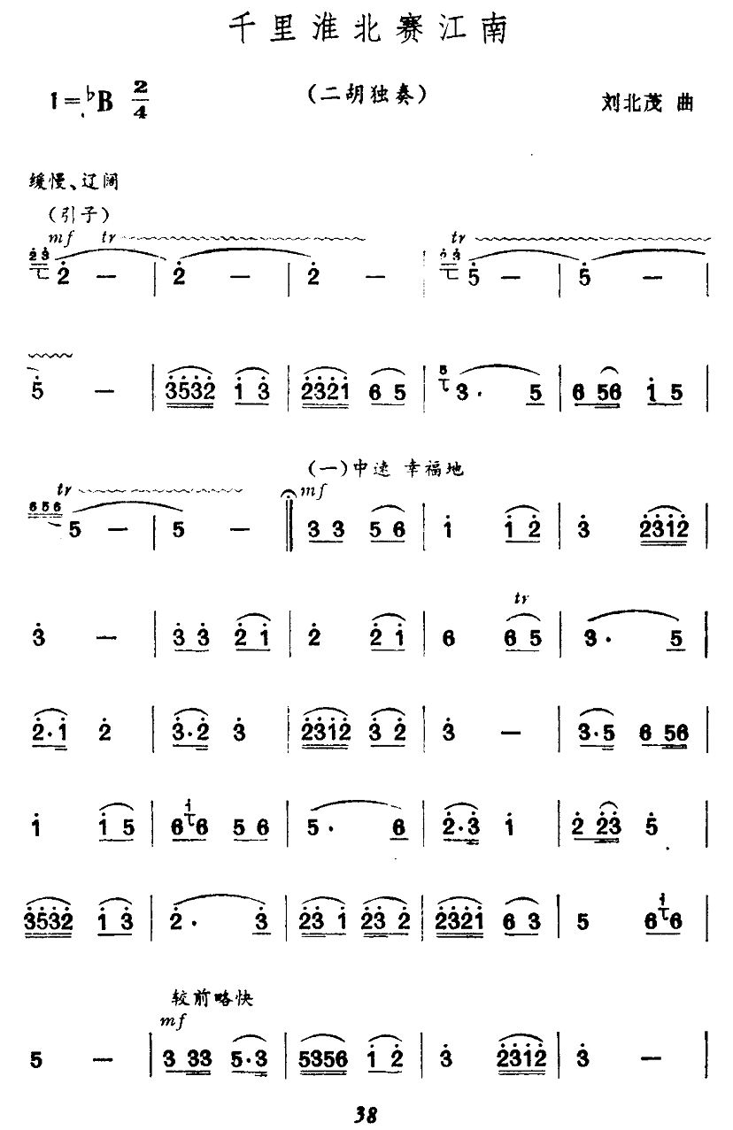 千里淮北赛江南（刘北茂曲） -  简谱第3页