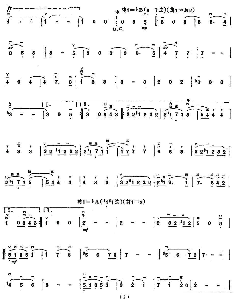 蓝色多瑙河（约翰·施特劳斯曲 赵寒阳订谱） -  简谱第2页