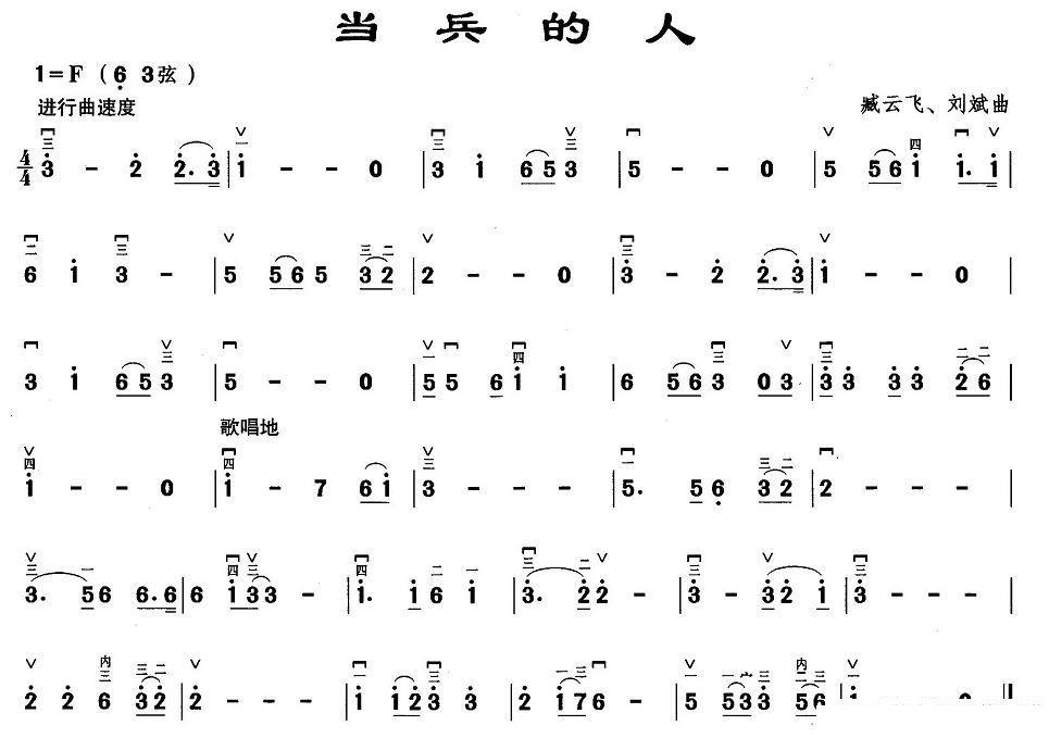当兵的人（刘斌曲） -  简谱第2页