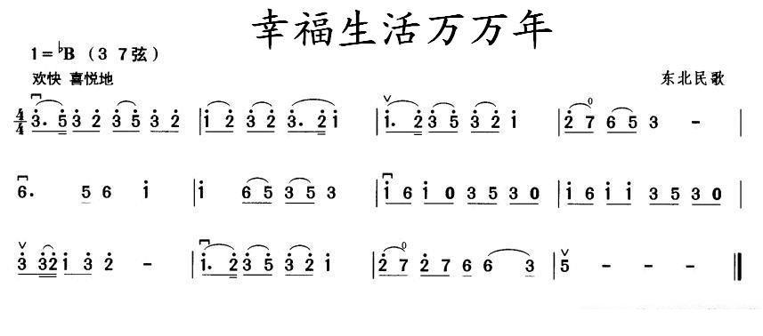 幸福生活万万年（东北民歌） -  简谱第1页