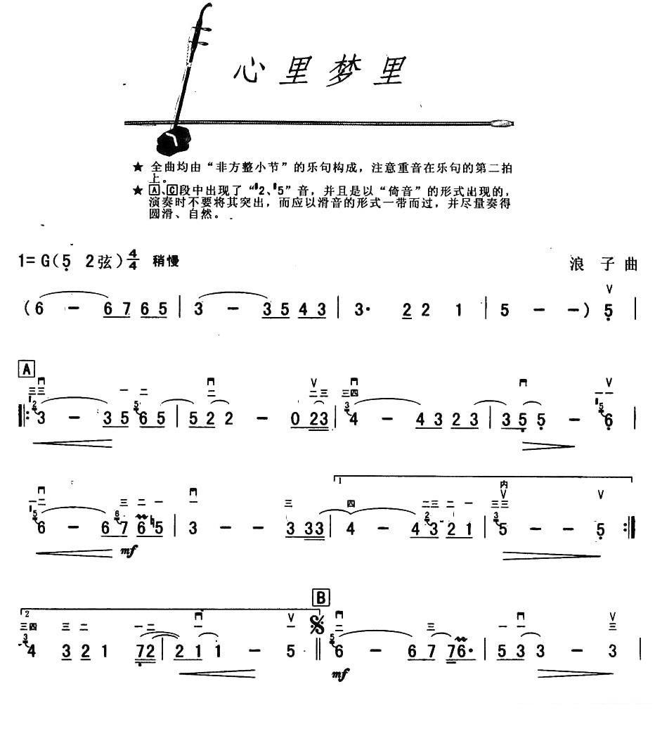 心里梦里（浪子曲 邓丽君演唱） -  简谱第1页