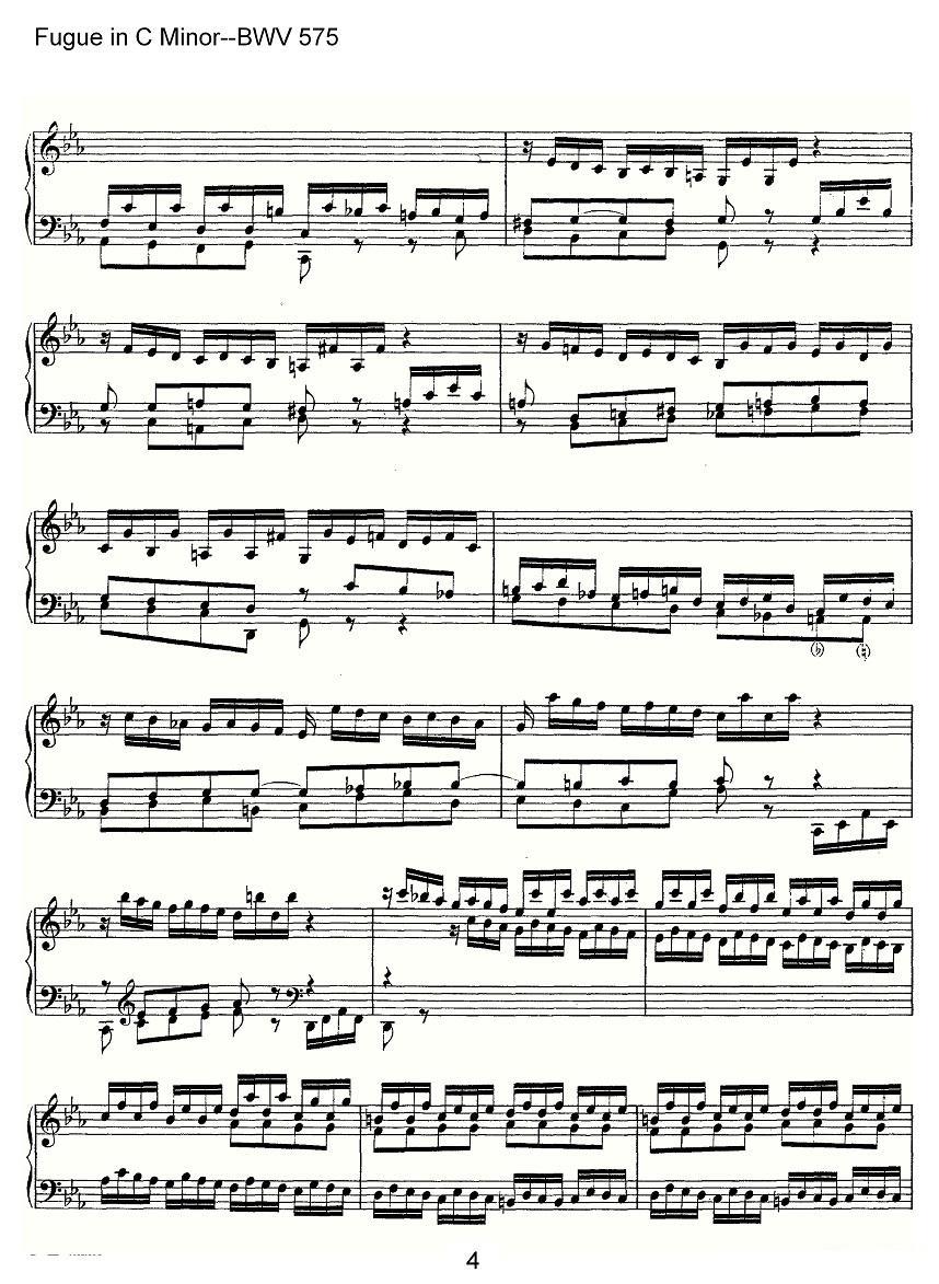 Fugue in C Minor--BWV 575（管风琴谱） -  简谱第4页
