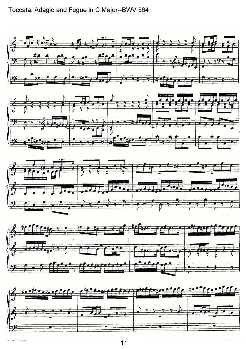 Toccata, Adagio and Fugue in C Major--BWV 564（管风琴谱） -  简谱第11页