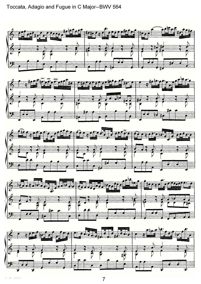 Toccata, Adagio and Fugue in C Major--BWV 564（管风琴谱） -  简谱第7页
