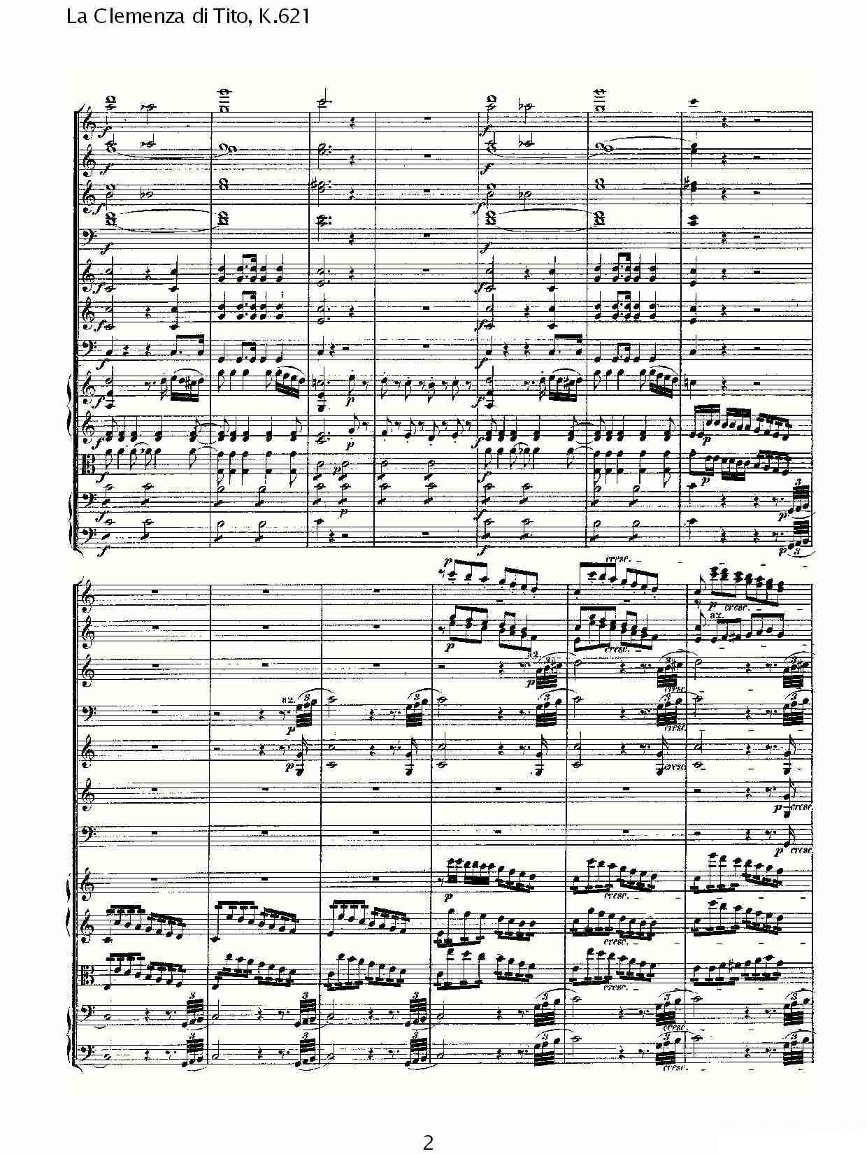 Overture to La Clemenza di Tiao K.621 -  简谱第2页