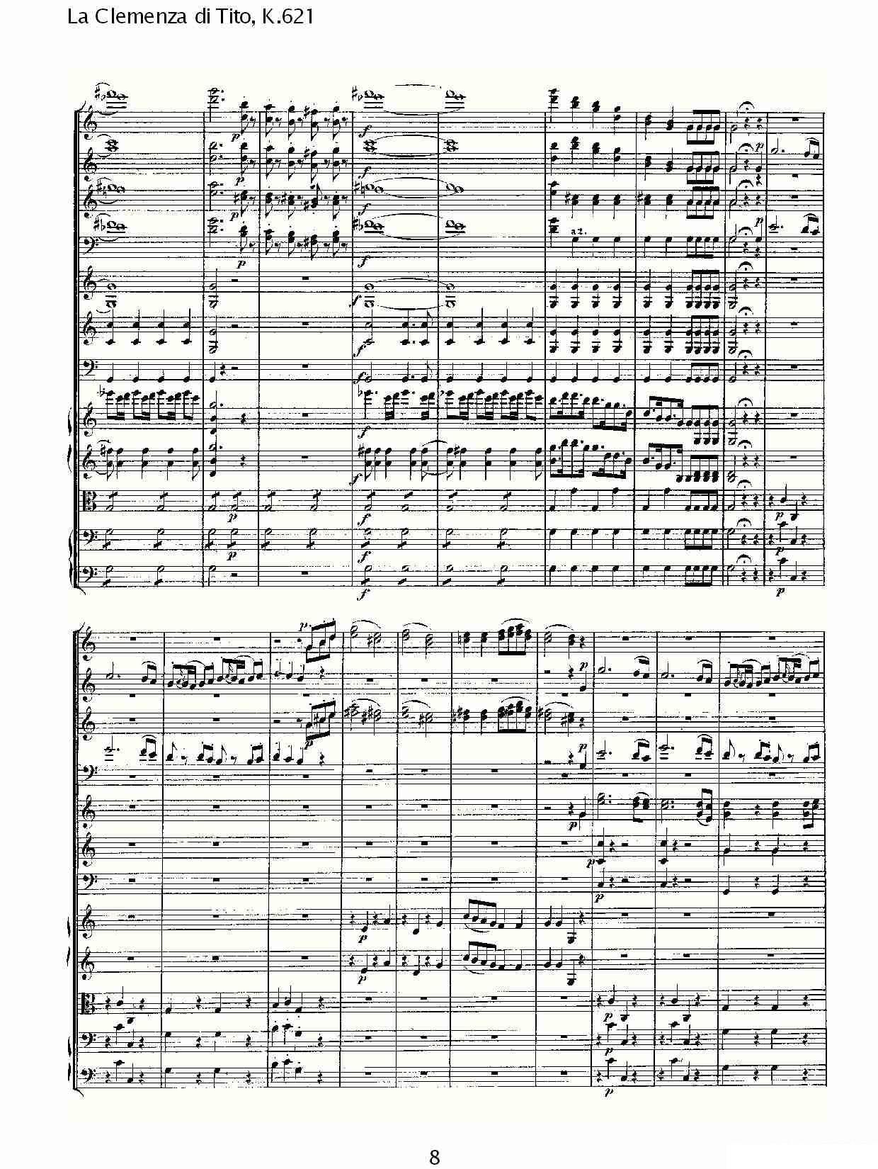 Overture to La Clemenza di Tiao K.621 -  简谱第8页
