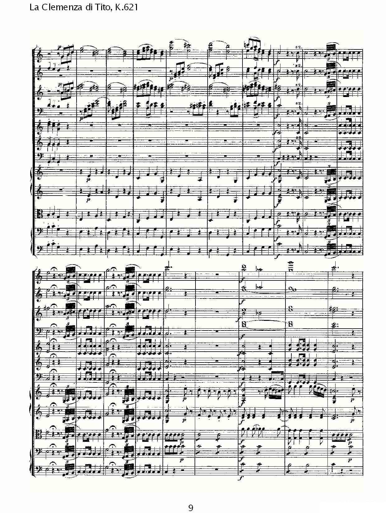 Overture to La Clemenza di Tiao K.621 -  简谱第9页
