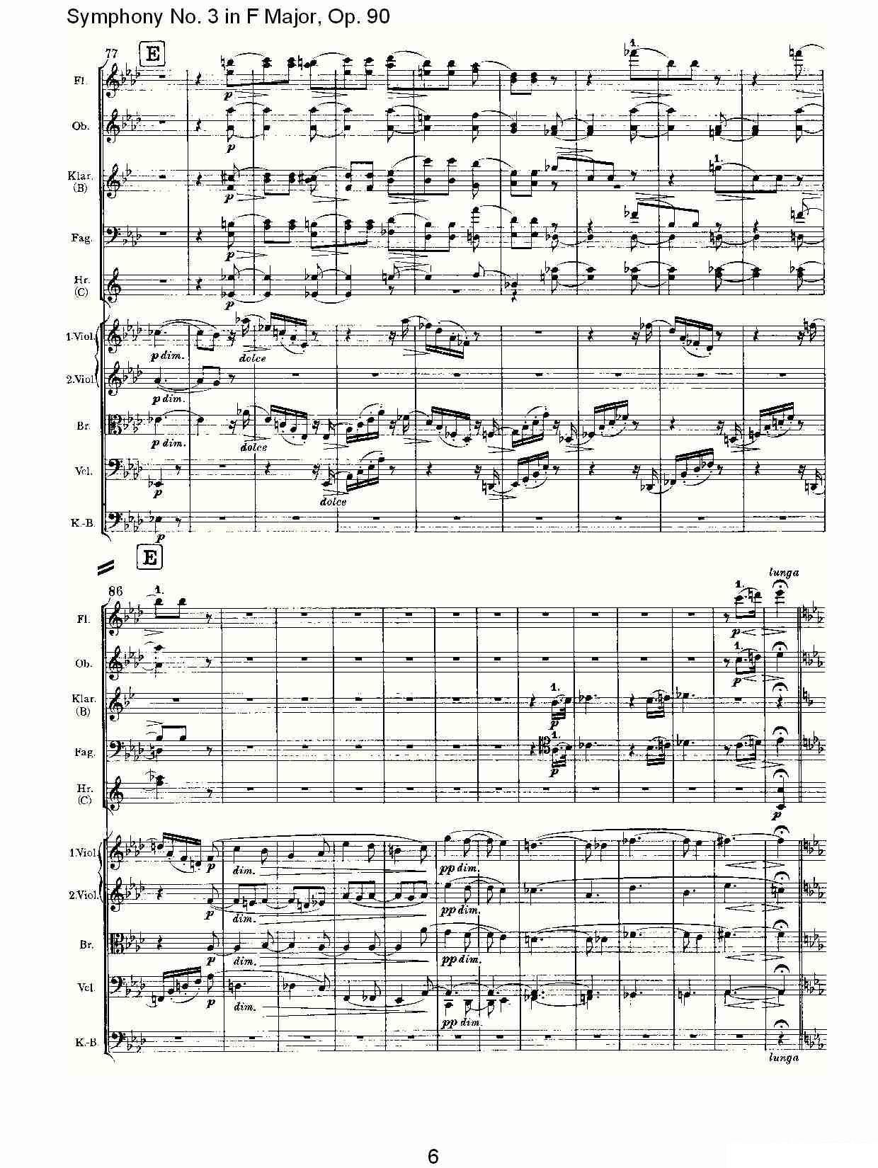 约翰内斯·勃拉姆斯《F大调第三交响曲, Op.90第三乐章》 -  简谱第6页