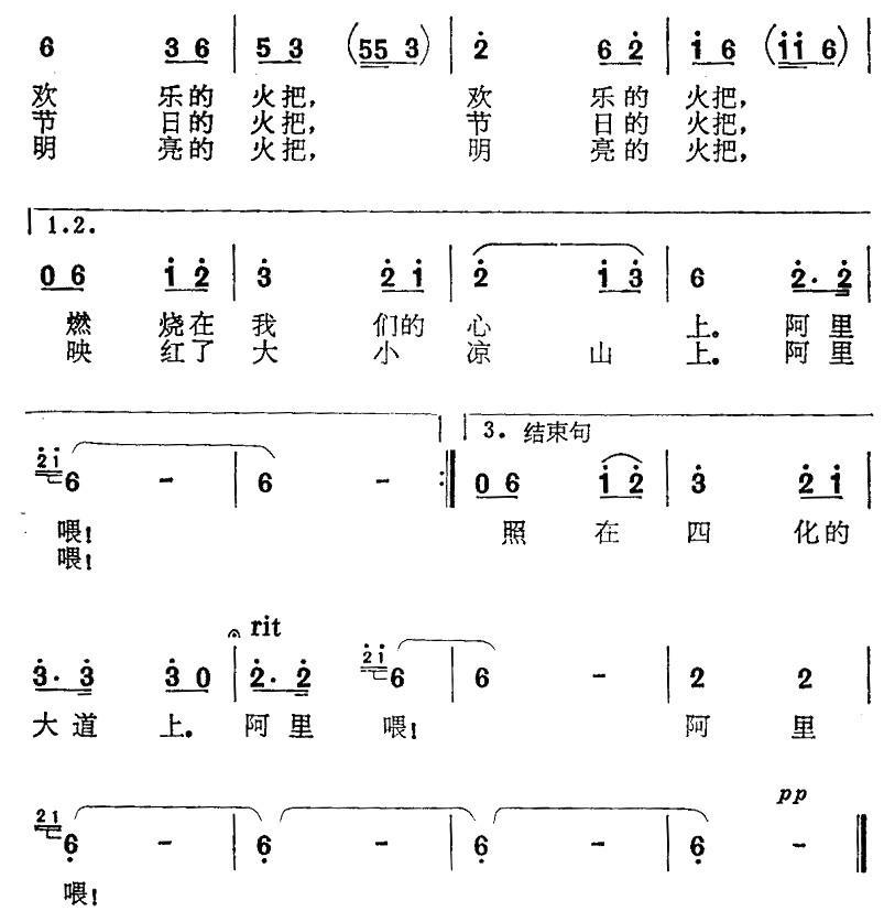 请来我们凉山上（男声独唱）（2/2） -  简谱第1页