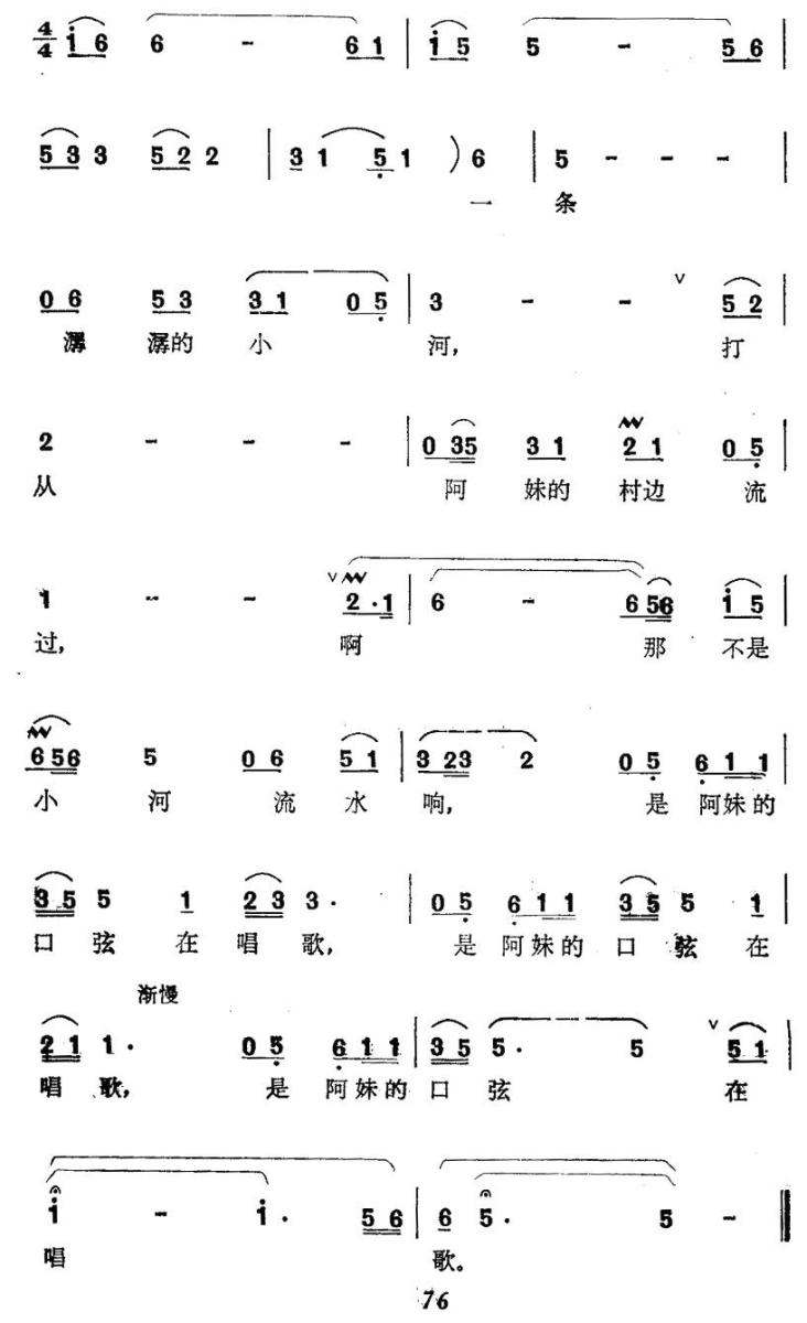口弦声声（陈道武曲 胥勋和词）（2/2） -  简谱第1页