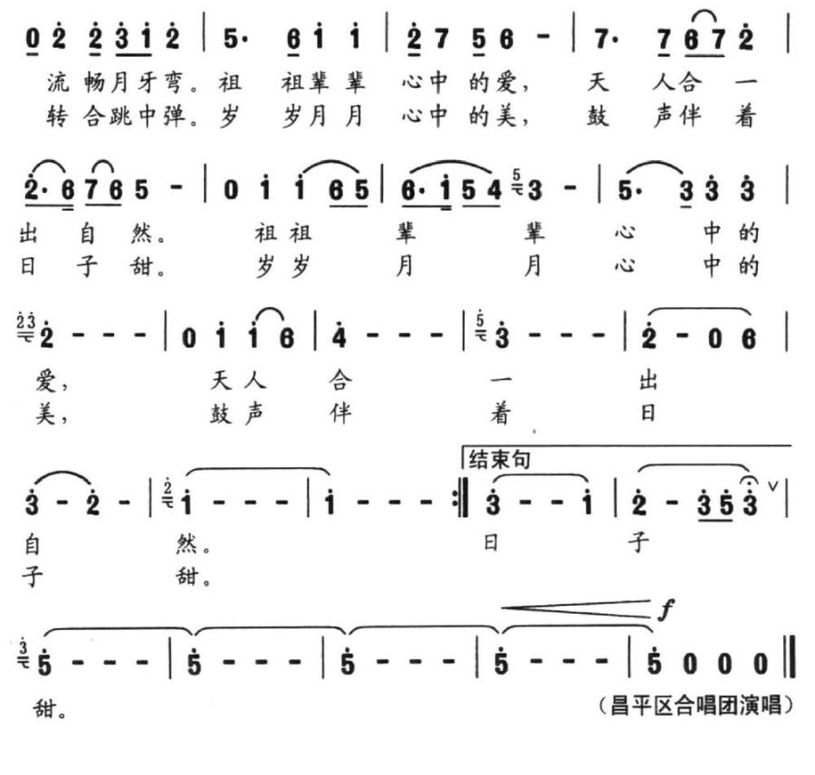 钹鼓声声（塘萍词 郭建欣曲）（2/2） -  简谱第1页