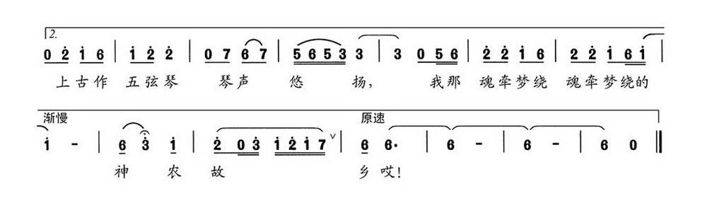 神农故乡（刘长美、曾庆清曲 谢春词）（2/2） -  简谱第1页