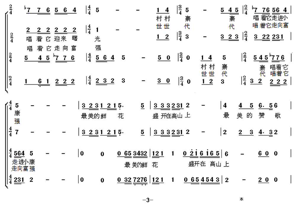 赞歌来自我家乡（陈光曲 张振茹词）（2/2） -  简谱第1页