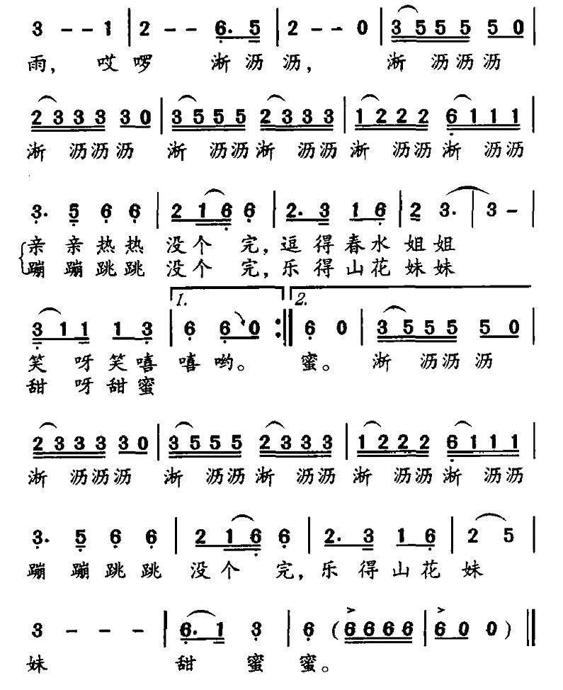 潇湘雨（邝厚勤词 华建国曲）（2/3） -  简谱第1页