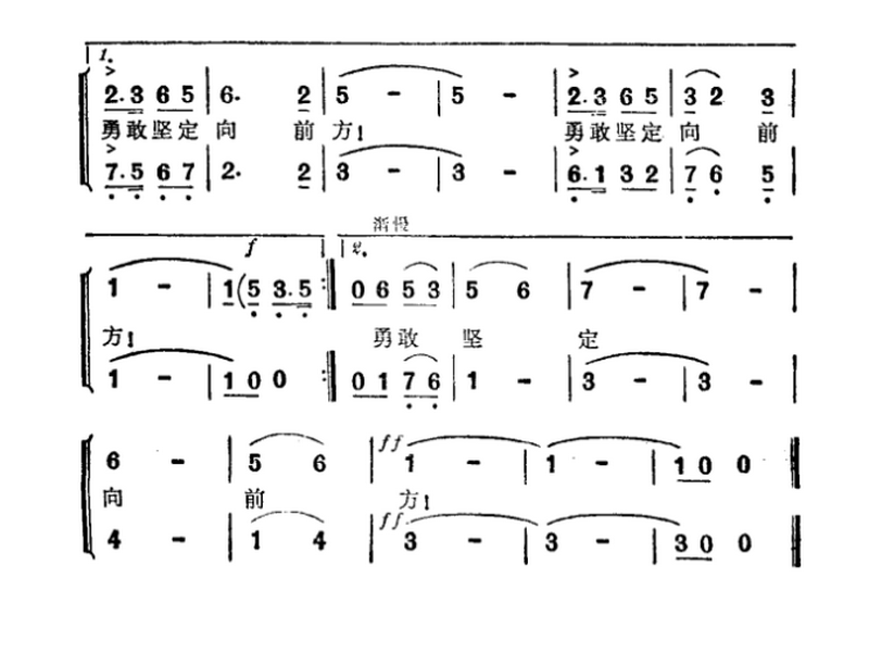 毛主席挥手我出航（纪录片《英姿飒爽上蓝天》主题曲）（2/2） -  简谱第1页