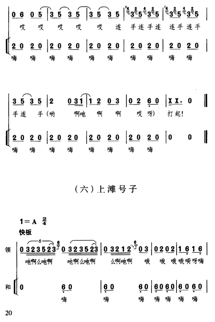 川江船夫号子（四川民歌、杜宇整理版）（6/8） -  简谱第1页